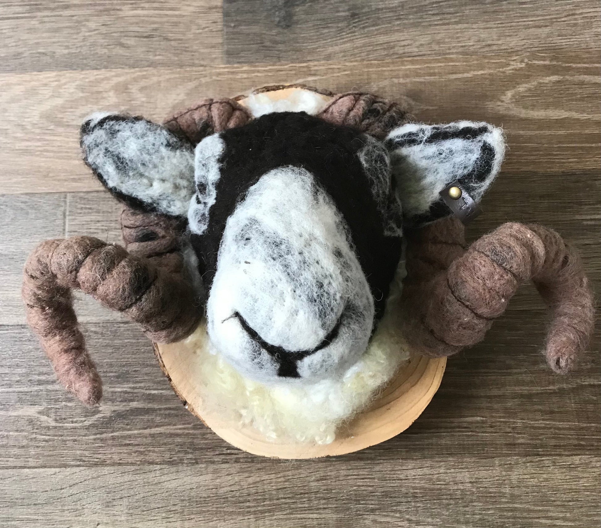 Maxine Lowery Needlefelt Swaledale Ram Original - The Acorn Gallery, Pocklington