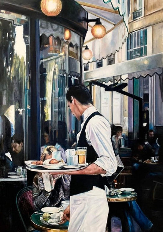 Andrew Kinsman Cafe De Flore Canvas - The Acorn Gallery, Pocklington