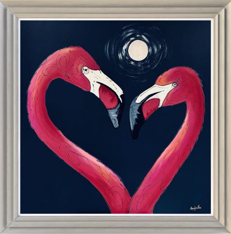 Light Of The Moon - Flamingo Original by Amy Louise *SOLD*