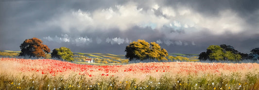 Allan Morgan Wolds Poppies Original - The Acorn Gallery, Pocklington