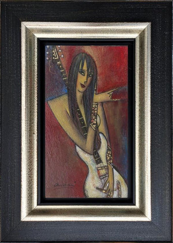 Girl With Guitar Original by Andrei Protsouk *SOLD*