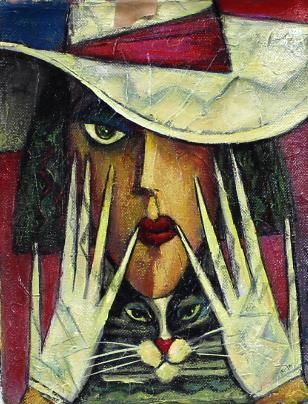 Andrei Protsouk Cat Lover Original Painting - The Acorn Gallery, Pocklington