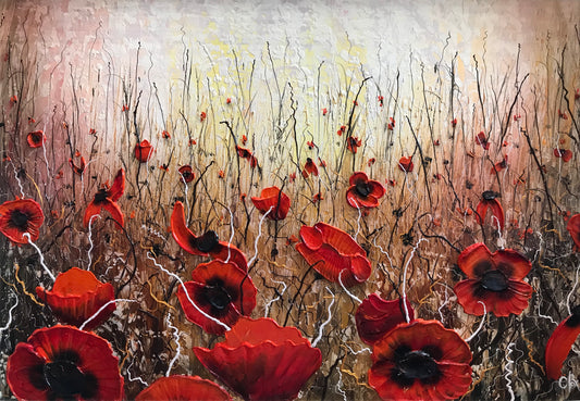 Poppy Field Original by Robert Cox - The Acorn Gallery, Pocklington