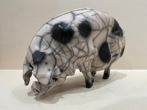 Willow Ceramic Gloucester Old Spot Pig Original by Christine Cummings *NEW*-Sculpture-The Acorn Gallery