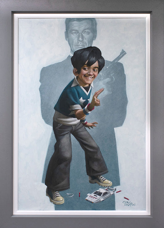 Dan With The Golden Gun Hand Embellished Canvas by Craig Davison