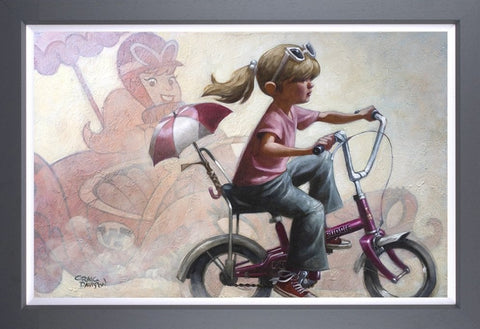 The Glamour Girl Of The Gas Pedal Hand Embellished Canvas by Craig Davison