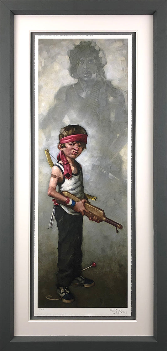 Don't Push It (Rambo) Paper Print by Craig Davison