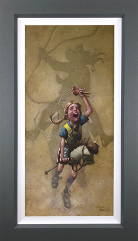 Just Rope, Throw And Brand 'Em Hand Embellished Canvas by Craig Davison