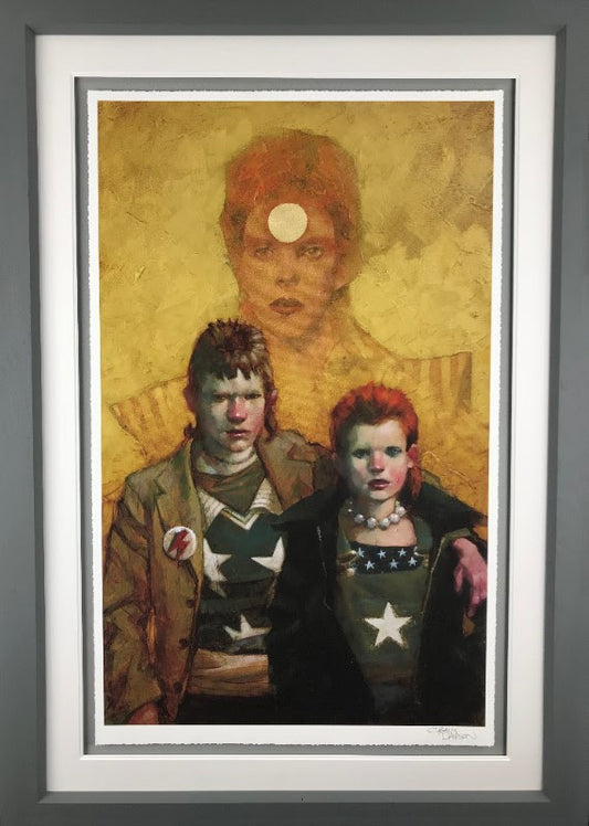 Let The Children Boogie (Bowie/Punk Couple) Paper Print by Craig Davison