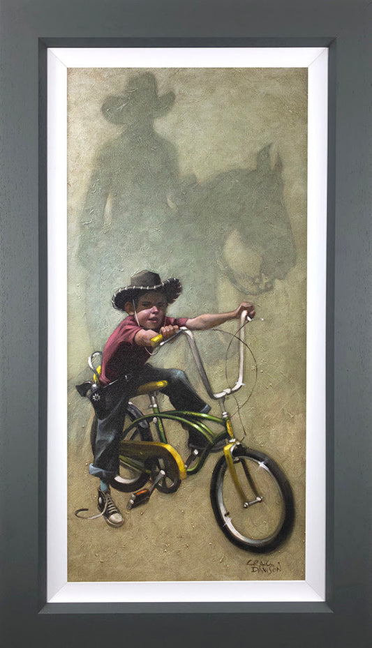 Move 'Em On, Head 'Em Up...Rawhide!! Hand Embellished Canvas by Craig Davison