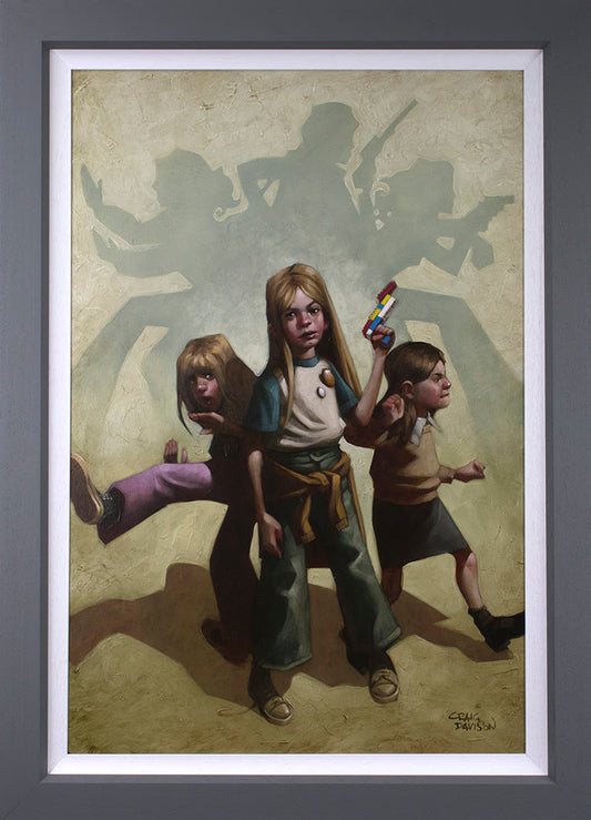 Ok Angels, Lets Get To Work Hand Embellished Canvas by Craig Davison