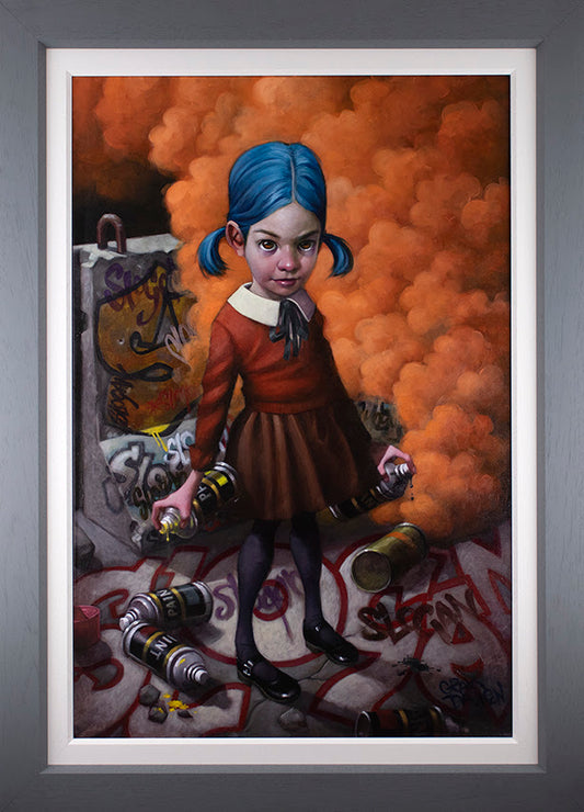 Where Do Ya Draw The Line? Hand Embellished Canvas by Craig Davison