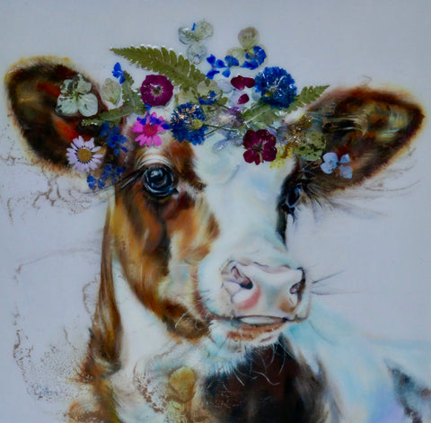Tatiana Original by Carol Gillan *NEW*-Original Art-The Acorn Gallery-Carol-Gillan-bovine-artist-cows-artwork-The Acorn Gallery
