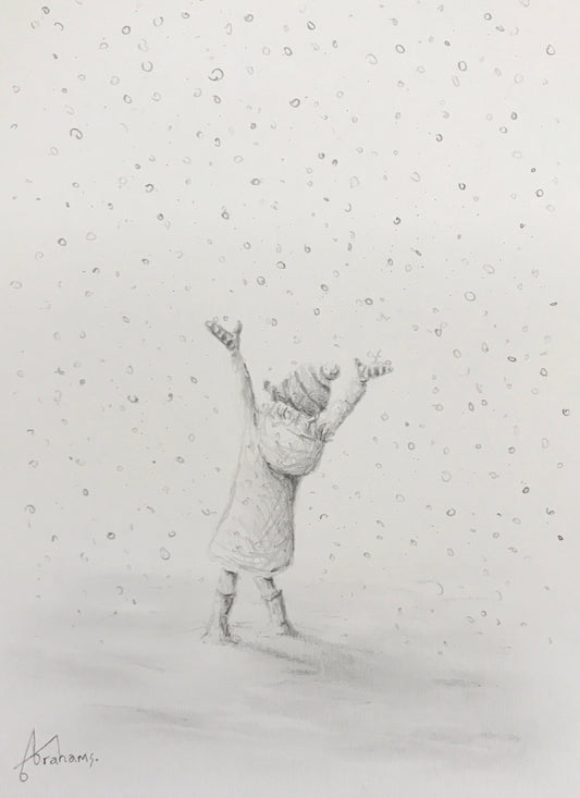 Danny Abrahams First Snow Of The Year Original Sketch - The Acorn Gallery, Pocklington 