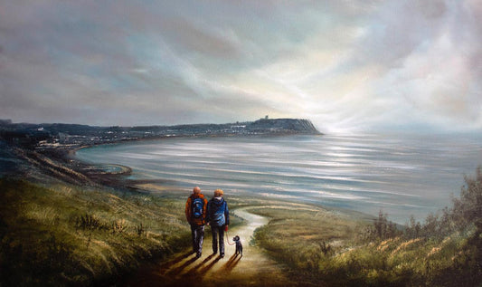 Danny Abrahams Happiness Is Walking To The Beach With Little Molly Original - The Acorn Gallery, Pocklington