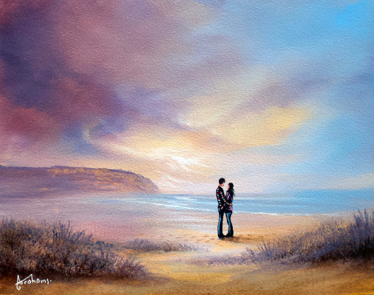 Danny Abrahams Two Hearts Filey Beach Original - The Acorn Gallery, Pocklington