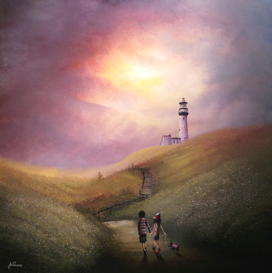 Danny Abrahams A Summers Evening Stroll Flamborough Head Original - The Acorn Gallery, Pocklington 