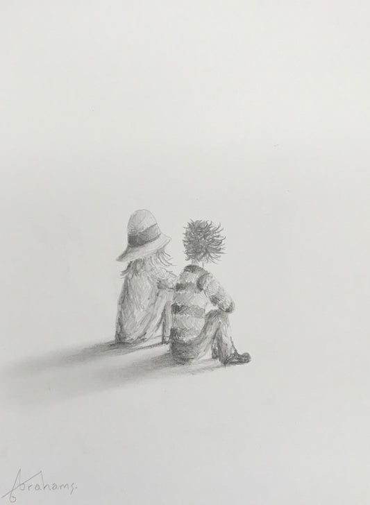 Danny Abrahams Just Sitting Original Sketch - The Acorn Gallery, Pocklington 