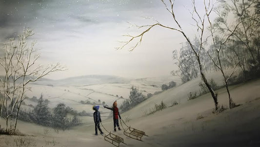 Danny Abrahams Lets Go Sledging Original - The Acorn Gallery, Pocklington 