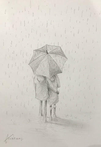 Love In The Rain (Study) Original by Danny Abrahams *SOLD*