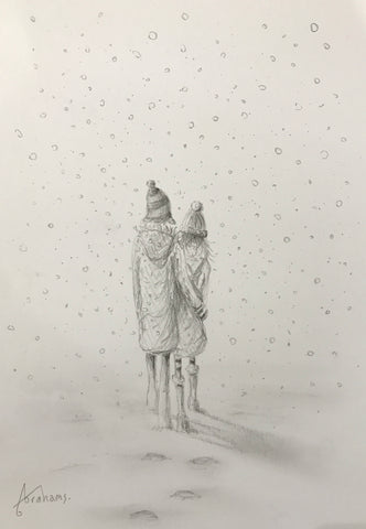 Love In The Snow (Study) Original by Danny Abrahams *SOLD*