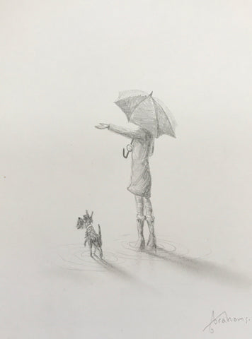 Rain Rain Go Away (Study) Original by Danny Abrahams *SOLD*