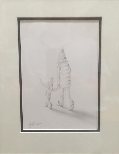 Danny Abrahams Look Mum Original Sketch - The Acorn Gallery, Pocklington 