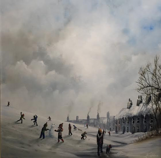 Danny Abrahams Snowball Fight Original - The Acorn Gallery, Pocklington
