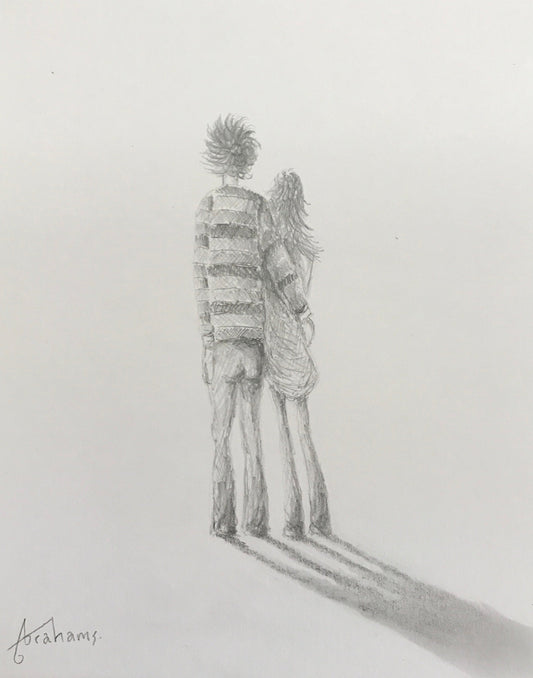Danny Abrahams The Young Couple Original Sketch - The Acorn Gallery, Pocklington