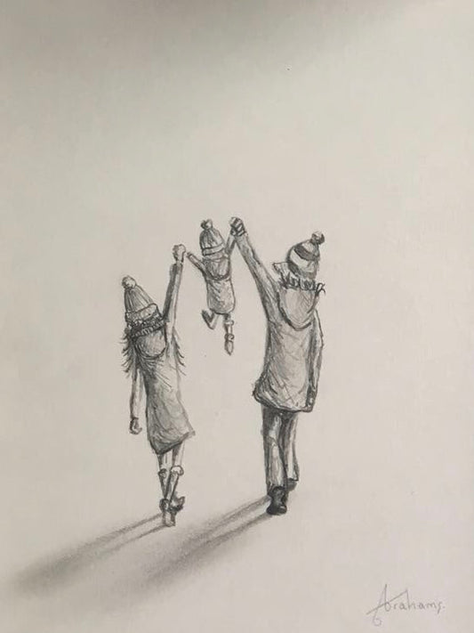 Danny Abrahams The Family Original Sketch - The Acorn Gallery, Pocklington 