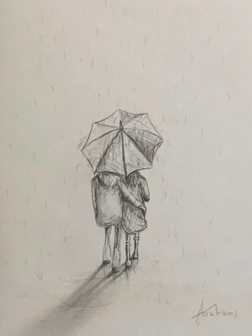 Danny Abrahams The Rain Original Sketch - The Acorn Gallery, Pocklington