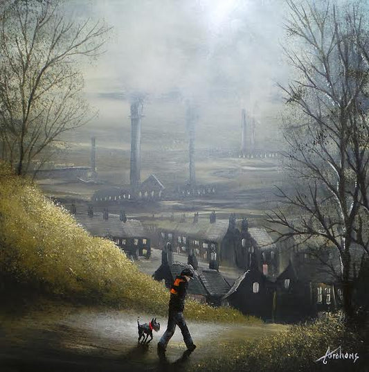 Danny Abrahams Walkies Before Work Original - The Acorn Gallery, Pocklington 