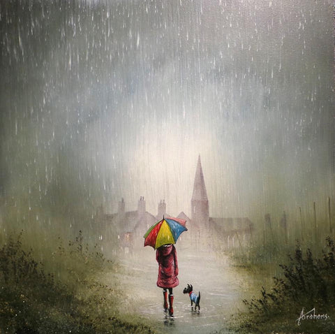 We Enjoy A Walk In The Rain Original by Danny Abrahams *SOLD*