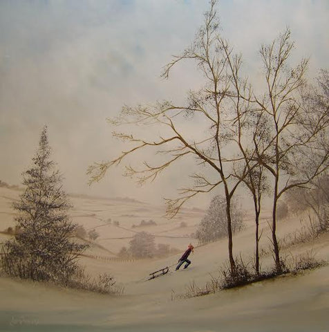 When The Snow Settles....Sledge! Original by Danny Abrahams *SOLD*
