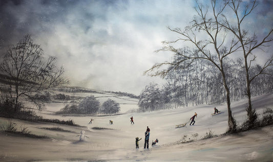 Danny Abrahams Winter Can Be Fun Original - The Acorn Gallery, Pocklington