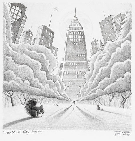 New York City Hearts ORIGINAL Sketch by Derrick Fielding
