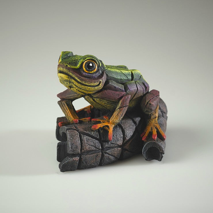 African Tree Frog (Rainbow Green) by Edge Sculpture