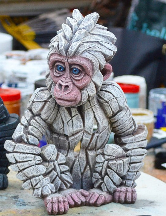 EDGE Sculpture Baby Gorilla - Snowflake- The Acorn Gallery Pocklington