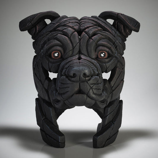 EDGE Sculpture Staffordshire Bull Terrier Black - The Acorn Gallery, Pocklington