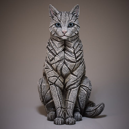 White Sitting Cat by Edge Sculpture-Sculpture-EDGE-Sculpture-Matt-Buckley-artist-The Acorn Gallery