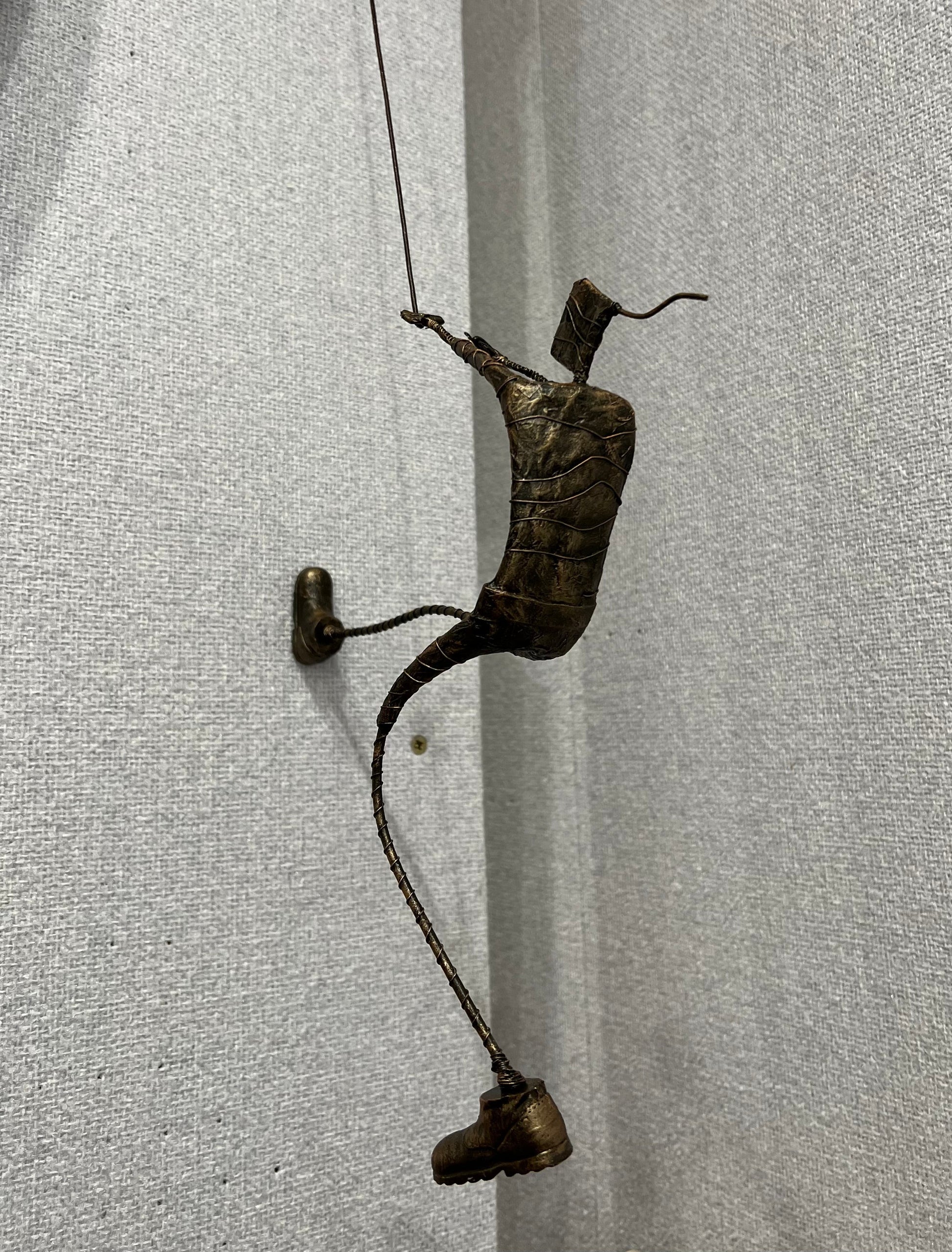 Ed Rust Abseiler With Ponytail Original Sculpture - The Acorn Gallery