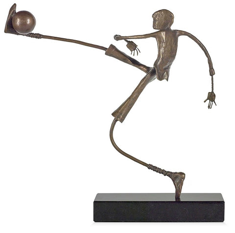 Go For Goal Bronze Sculpture by Ed Rust-Sculpture-The Acorn Gallery