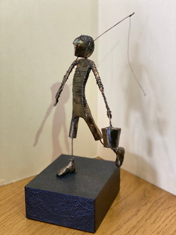 Gone Fishing Original Sculpture by Ed Rust *NEW*-Sculpture-The Acorn Gallery