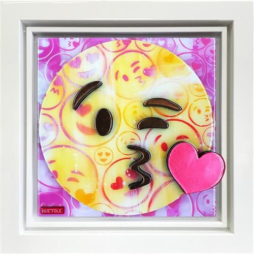 Hue Folk Icon-ic Kiss Emoji Original - The Acorn Gallery, Pocklington 