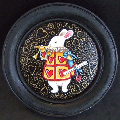 Herald The White Rabbit Original by Marie Louise Wrightson *SOLD*-Original Art-Marie-Louise-Wrightson-The Acorn Gallery