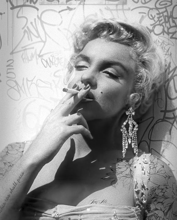 Smoking Gun - Marilyn (Black & White) by JJ Adams