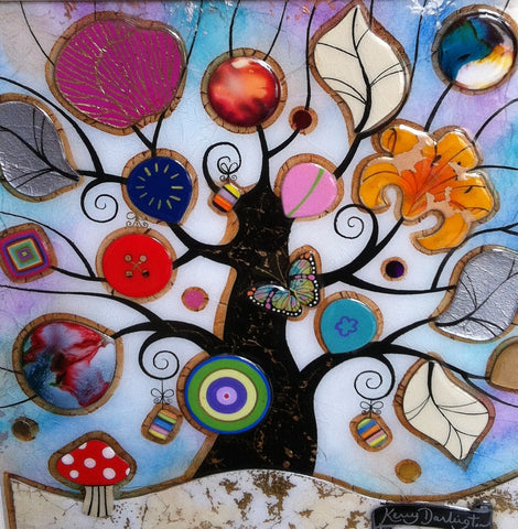 Tree Of Harmony Toadstool Original by Kerry Darlington *SOLD*