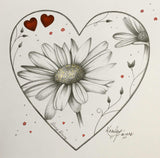 Daisy Daisy Original Sketch by Kealey Farmer *SOLD*-Original Art-The Acorn Gallery-Kealey-Farmer-artist-The Acorn Gallery