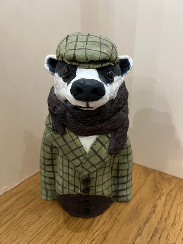 Badger Bust ORIGINAL Sculpture by Louise Brown *SOLD*