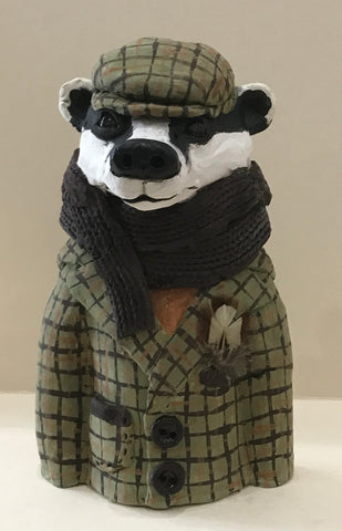 Badger Original Sculpture by Louise Brown-Original Art-The Acorn Gallery